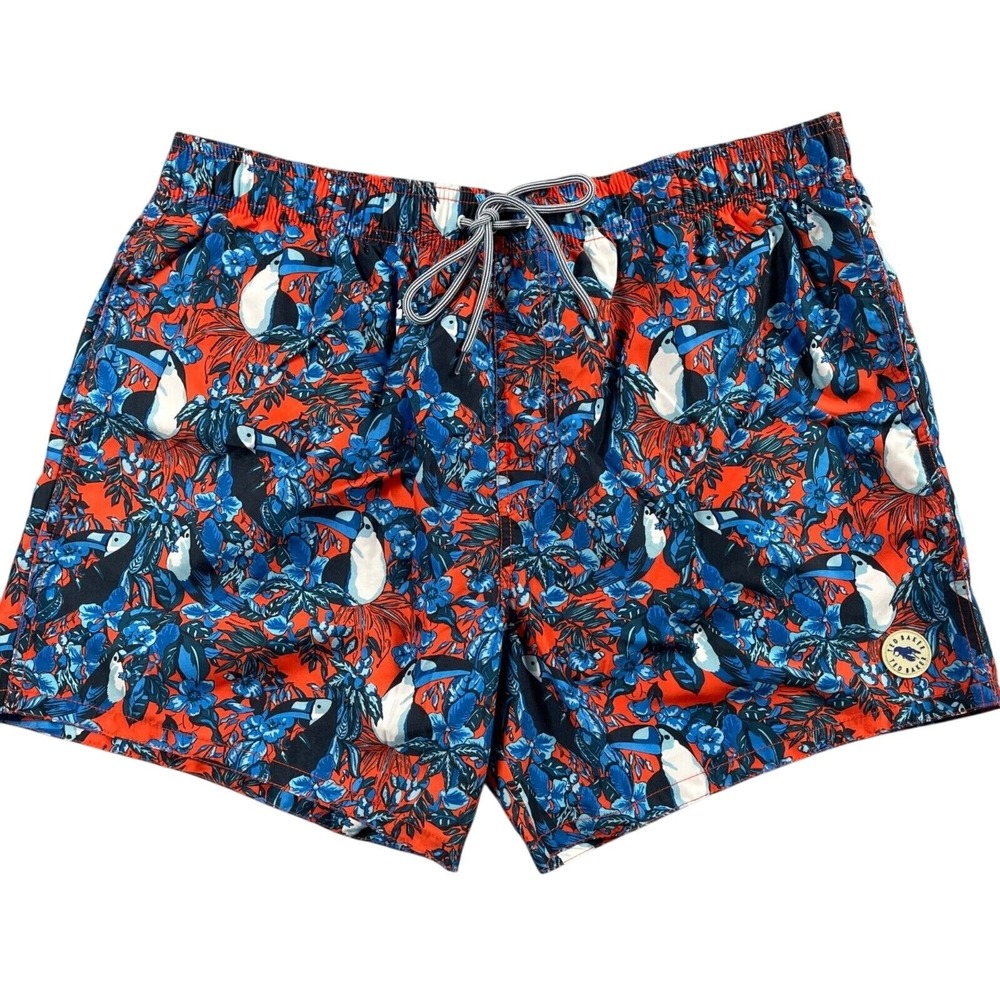 Ted Baker Swim Trunks Mens 6‎ (2XL) Toucan Print Lobster Lined Resortwear Preppy